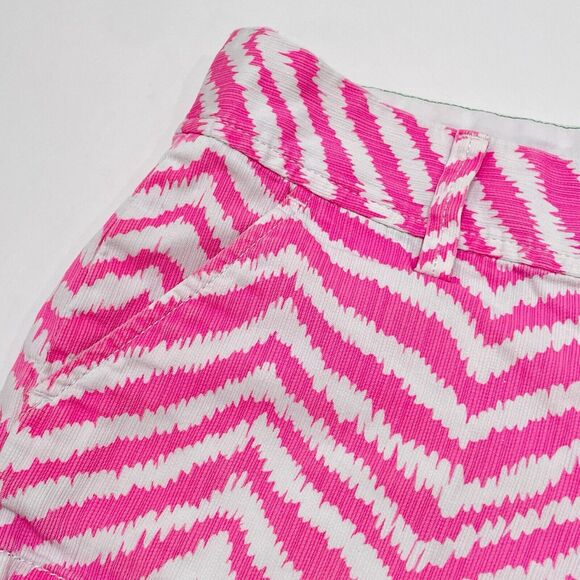 Lilly Pulitzer Walsh Shorts Size 0 Pink Chevron Striped Prep Style 92925 Summer - Picture 3 of 10